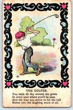 the golfer POSTCARD laughing stock BAD PLAYER GOLF GOLFING COMIC picture