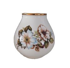 Vintage Crown Devon Vase England Porcelain Cottage Core Gold Rim White #1456 picture