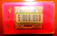 Argentina Casinos Argentinos 5  Million Pesos plaque casino chip picture