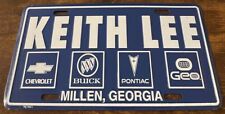 Keith Lee Chevrolet Buick Pontiac Booster License Plate Millen Georgia Dealer picture