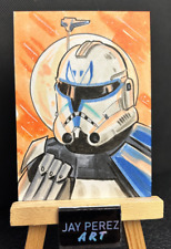 Captain Rex Sketch Card 1/1 Original on card signed Artist ACEO Star Wars picture
