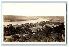c1930's Aerial View Of Ohio River Madison Indiana IN RPPC Photo Vintage Postcard picture