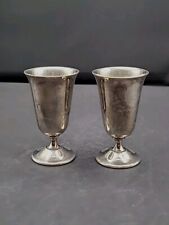 De Uberti Italy Set Of 2 Shot Glasses Silverplated Small 1 oz Cups picture