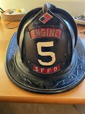 Vintage Leather Fireman Helmet Cairns San Francisco SFFD 5 Made In New York picture
