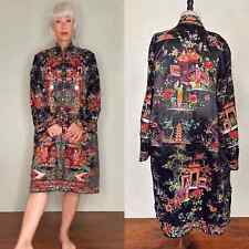 1920s antique silk black jacket embroidered kimono women size S M 20s Japanese picture