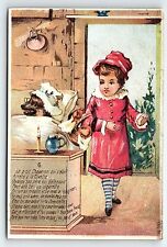 c1880 LITTLE RED RIDING HOOD BIG BAD WOLF FRENCH VICTORIAN TRADE CARD Z4118 picture