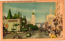 Vintage Postcard- 777. HOLLYWOOD BLVD HOLLYWOOD CA. Posted 1946 picture