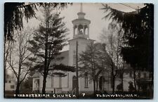 Postcard MI Plainwell Presbyterian Church RPPC Real Photo c1917 W3 picture