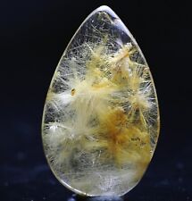 37Ct purify Heal Natural Clear Beautiful Rutile Crystal Quartz Pendant Polished picture