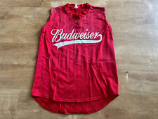 Budweiser Women’s MLB Jersey Tank Top Red Don Alleson Size Large Vintage picture