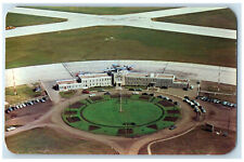 c1950's Aerial View of Admin Buildings at Municipal Airport Canada Postcard picture