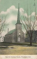Main Street Christian Church Winchester Indiana IN c1910 Postcard picture