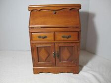 MCM Wooden Musical Jewelry Box Secretary Desk Style picture
