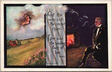 c1910s Romance Greetings Postcard Artist-Signed COBB SHINN Smoking Man / UNUSED picture