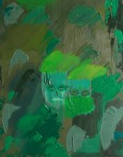 Painting Original Love Indian People Couple Hindu Figures Faces Green Wall Decor picture