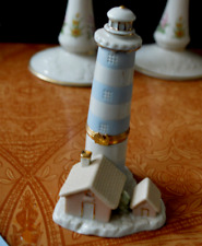 Lenox Seaside Sentinel Lighthouse Vintage Trinket Treasure Box w/Gold Charm picture