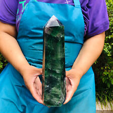 TOP5.3LB Natural Colourful Fluorite Obelisk Quartz Crystal Tower Point Healing picture
