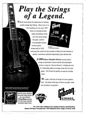 PPOT7  PICTURE/ADVERT 11X8 GIBSON J-200 ACOUSTIC GUIAR STRINGS picture