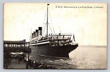 Antique Postcard R.M.S Mauretania Ocean Liner Largest Ship when launched in 1906 picture