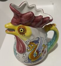 Williams Sonoma Italy ROOSTER PITCHER Hand Painted picture