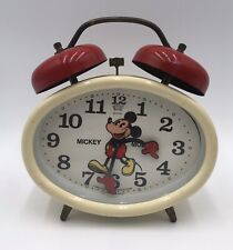 VINTAGE OVAL WHITE AND RED MICKEY MOUSE ALARM CLOCK.BRADLEY.GERMANY picture