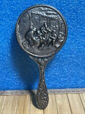 Antique Hans Jensen Denmark Silver Plated Hand Mirror Repousse Early 1900s picture