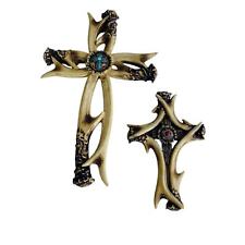 Hiend Accents Resin Antler Crosses - Turquoise and Red Colored Accents picture