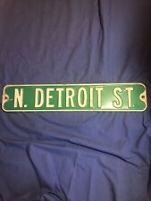 Vintage N. Detroit St. Sign Authentic 1950’s Heavy Stamped 30” X 6” picture