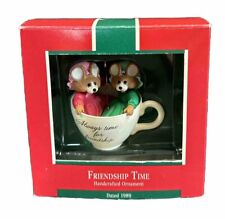 Vintage 1989 Two Mice In A Teacup Always Time For Friendship Ornament Hallmark picture