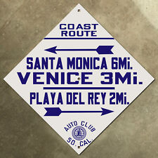 Coast Route Santa Monica Venice California ACSC highway road sign auto club AAA picture