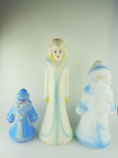 Vintage Set of 3 figures. Snegurochka and two Ded Moroz. Plastic. USSR picture