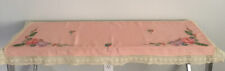 Victorian Dresser Scarves Shabby Chic Hand Embroidered Pink Peach Lace Set Three picture
