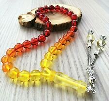 Multicolour Tightening Amber Islamic Prayer 33 beads Tasbih Misbaha Tasbeeh 10mm picture