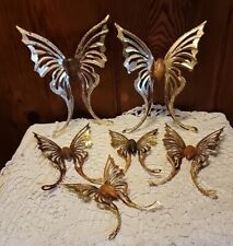 Vintage Lot 6 HOMCO Home Interiors Brass Gold Butterflies Wall Decor picture