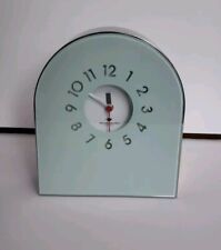 Michael Graves Modern Desk Clock / Teal And Silver / Modern Style / Model C1211 picture