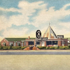 Postcard OK El Reno Motel Conway Indian Curio Shop Curt Teich Linen 1954 picture