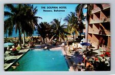 Nassau-Bahamas, the Dolphin Hotel, Advertising, Vintage Souvenir Postcard picture