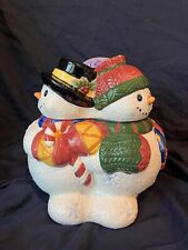Vintage 3 Sided Snowman Cookie Jar picture
