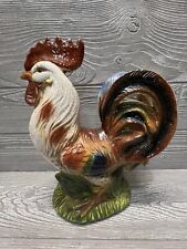 Rooster Ceramic Figurine Country Farmhouse Style Colorful Chicken 12” X 10” X 8” picture