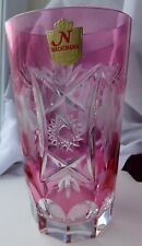 Nachtmann Traube Crystal Highball Glass Cranberry Cut 2 Clear German Vintage NWT picture