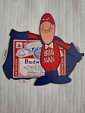 Vintage BUD MAN Big Cape Sign  BUDWEISER Sticker 1970's NEW picture