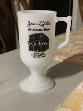 Vintage Jean Lafitte's Old Absinthe House Milk Glass Pedestal Footed Mug picture