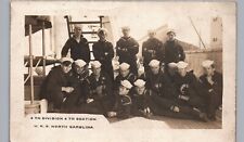 USS NORTH CAROLINA NAVY SHIP SAILORS c1910 real photo postcard rppc nc group picture