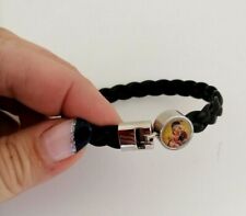 Beautiful leather bracelet Black icon metal hand made holy land Bethlehem gift  picture