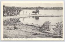 State View~Kalamazoo Michigan~Pickerel Point~Gull Lake~B&W~Foto-Tone~Vintage PC picture