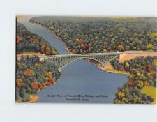 Postcard Aerial View of French King Bridge and Rock Greenfield Massachusetts USA picture