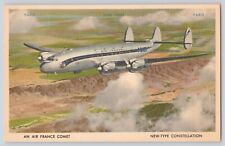 Postcard Air France Comet New Type Constellation c1940's Linen Unposted picture
