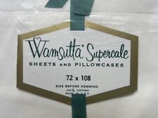 Vintage NOS Wamsutta Supercale Twin Flat Sheet 100% Cotton 72x108 Before Hemming picture