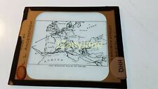 HHQ Glass Magic Lantern Slide Photo MAP SHOWING ROUTE OF MEDITERRANEAN CRUISE picture