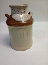 Vintage Stoneware MILK Crock Drip Glaze Utensil Holder Farmhouse Decor #495 picture